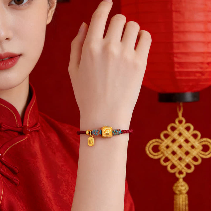 Buddha Stones Bracelet de protection fait main Trois Harmonies du zodiaque chinois, fil rouge - image 15