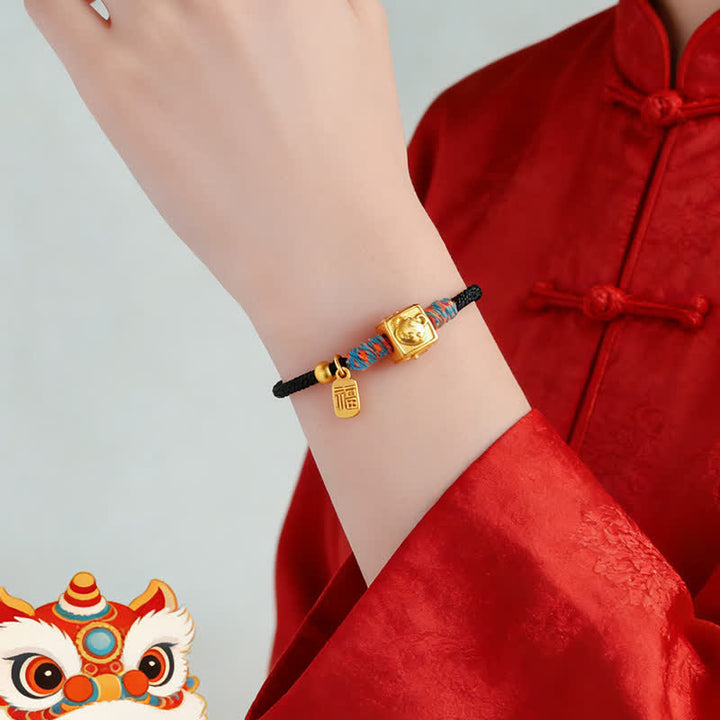 Buddha Stones Bracelet de protection fait main Trois Harmonies du zodiaque chinois, fil rouge - image 17