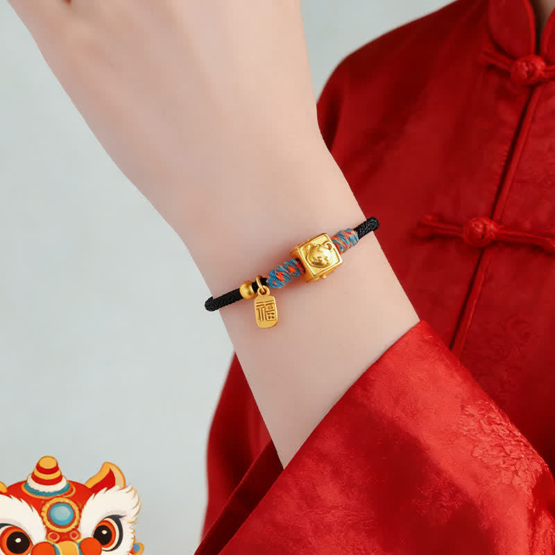 Buddha Stones Bracelet Fu porte-bonheur chinois fait main avec un fil rouge - image 19