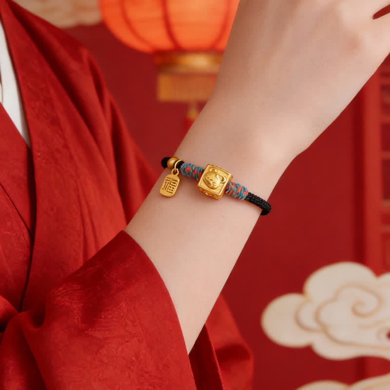 Buddha Stones Bracelet Fu porte-bonheur chinois fait main avec un fil rouge - image 18