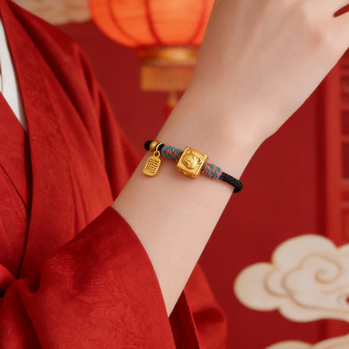 Buddha Stones Bracelet Fu porte-bonheur chinois fait main avec un fil rouge - image 18