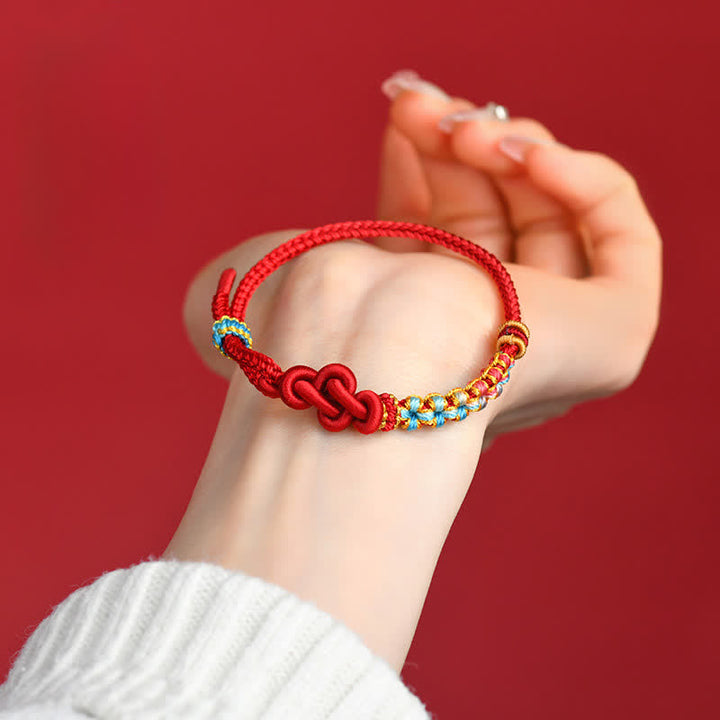 Buddha Stones Bracelet porte-bonheur en fil rouge tissé à la main avec nœuds chinois - image 11