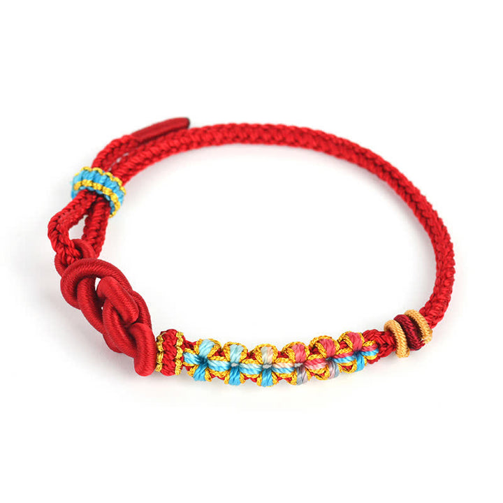 Buddha Stones Bracelet porte-bonheur en fil rouge tissé à la main avec nœuds chinois - image 4