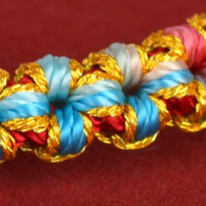 Buddha Stones Bracelet porte-bonheur en fil rouge tissé à la main avec nœuds chinois - image 9