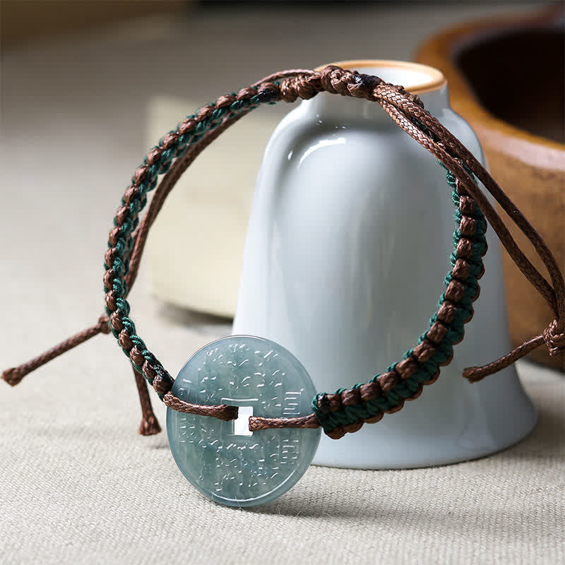Buddha Stones Bracelet ajustable Jade Peace Buckle tissé à la main, symbole de tranquillité - image 2