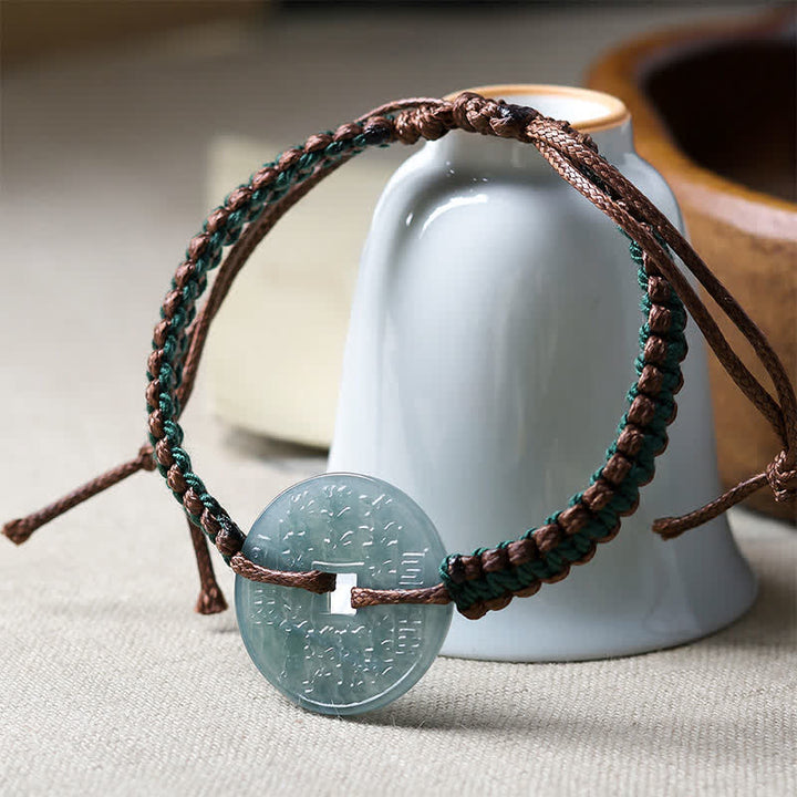 Buddha Stones Bracelet ajustable Jade Peace Buckle tissé à la main, symbole de tranquillité - image 2
