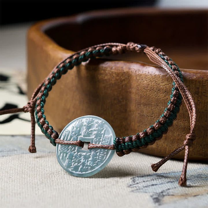 Buddha Stones Bracelet ajustable Jade Peace Buckle tissé à la main, symbole de tranquillité - image 4