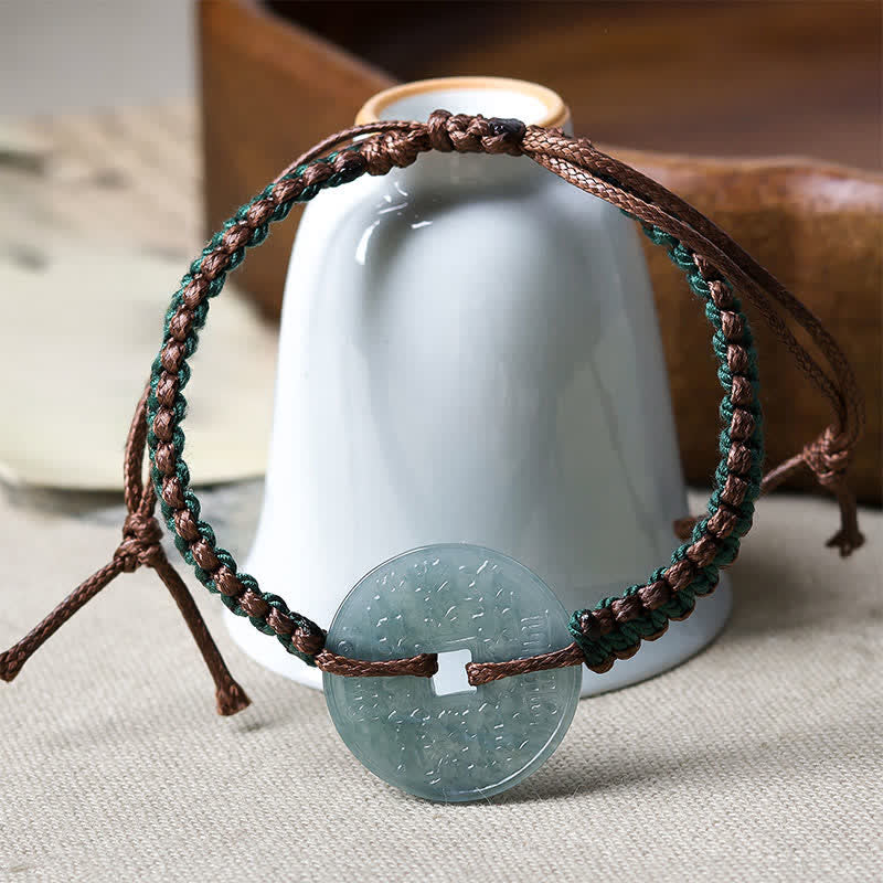Buddha Stones Bracelet ajustable Jade Peace Buckle tissé à la main, symbole de tranquillité - image 3