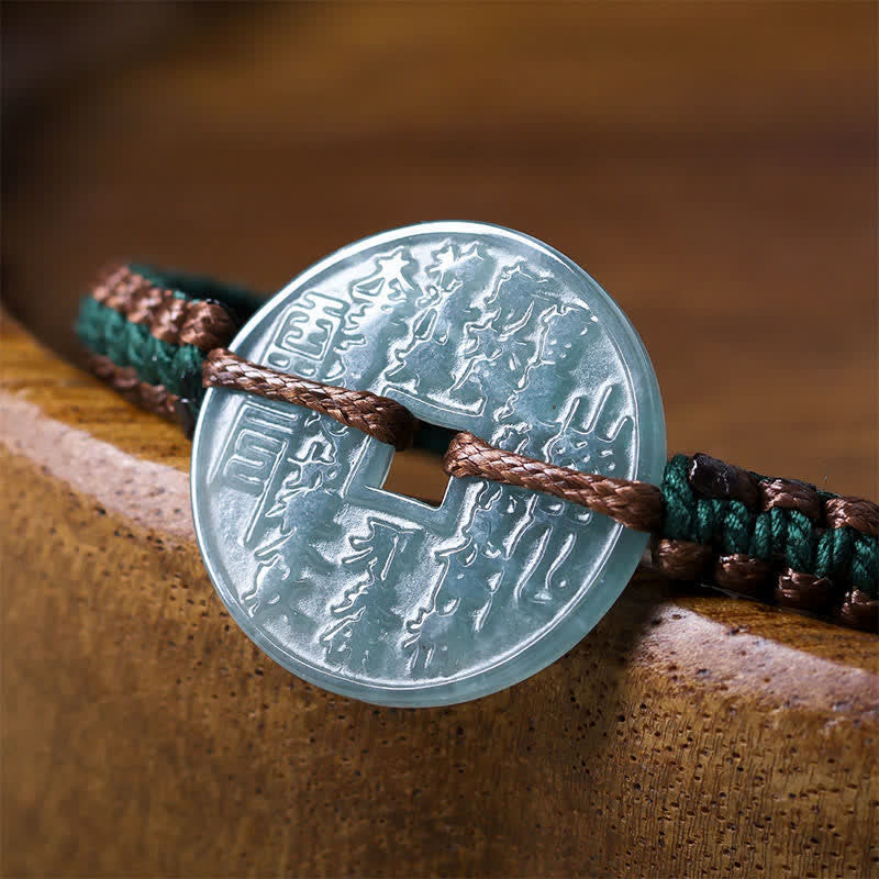 Buddha Stones Bracelet ajustable Jade Peace Buckle tissé à la main, symbole de tranquillité - image 7