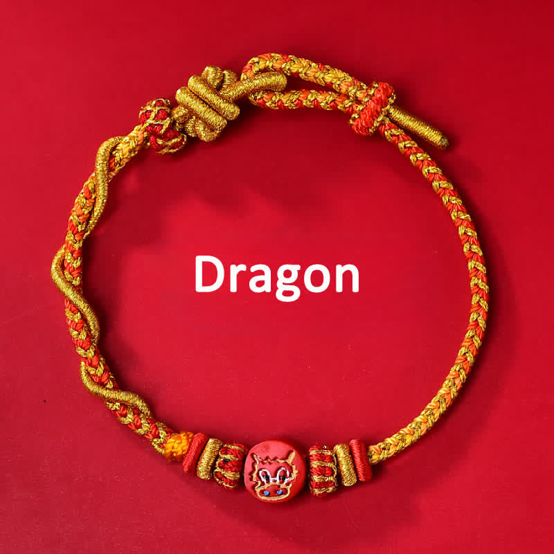 Buddha Stones Bracelet en fil rouge tissé à la main, symbole du zodiaque chinois, couleur cinabre - Zodiaque chinois (Force ♥ Puissance) - Dragon - Cinabre (Bénédiction ♥ Calme) - image 9