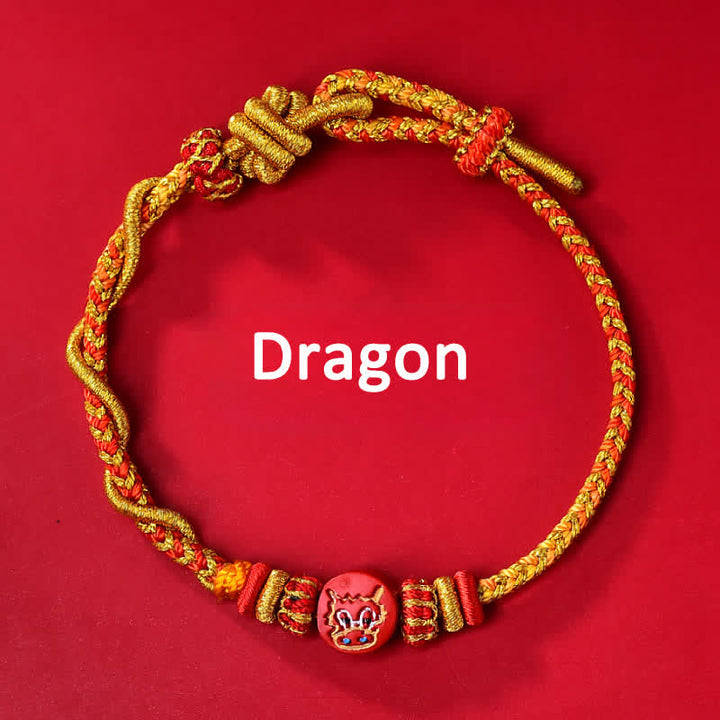 Buddha Stones Bracelet en fil rouge tissé à la main, symbole du zodiaque chinois, couleur cinabre - Zodiaque chinois (Force ♥ Puissance) - Dragon - Cinabre (Bénédiction ♥ Calme) - image 9
