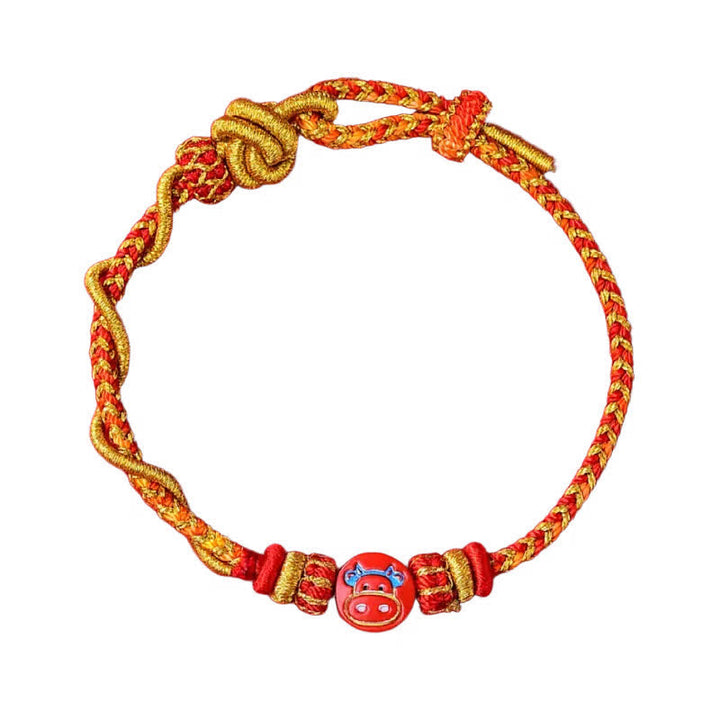 Buddha Stones Bracelet en fil rouge tissé à la main, symbole du zodiaque chinois, couleur cinabre - image 19