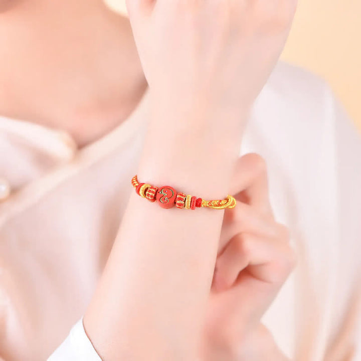 Buddha Stones Bracelet en fil rouge tissé à la main, symbole du zodiaque chinois, couleur cinabre - image 21