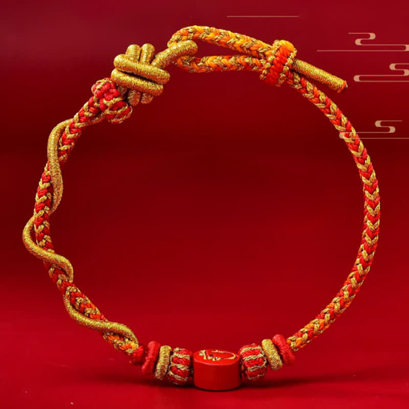 Buddha Stones Bracelet en fil rouge tissé à la main, symbole du zodiaque chinois, couleur cinabre - image 16