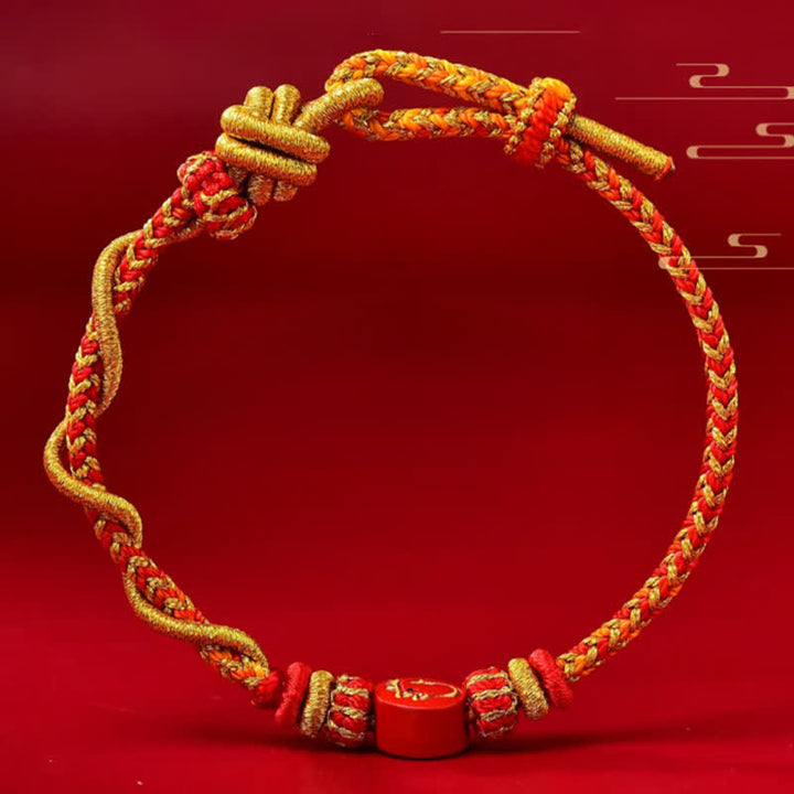 Buddha Stones Bracelet en fil rouge tissé à la main, symbole du zodiaque chinois, couleur cinabre - image 16