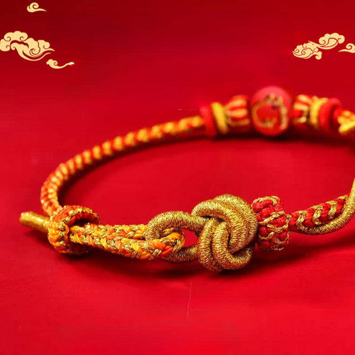 Buddha Stones Bracelet en fil rouge tissé à la main, symbole du zodiaque chinois, couleur cinabre - image 17