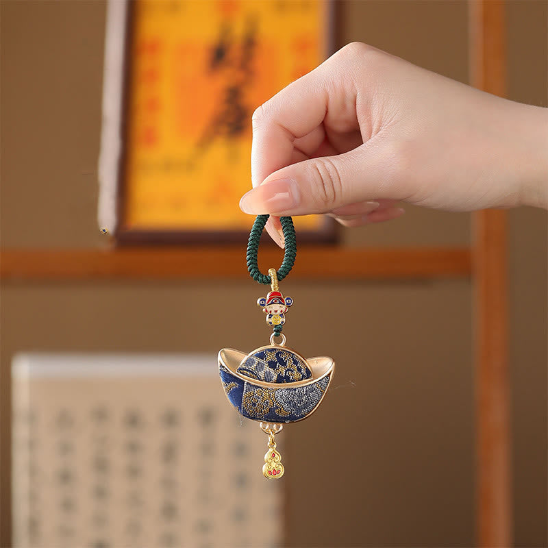 Buddha Stones Chanson Brocart Yuanbao Chance Porte-clés - image 3