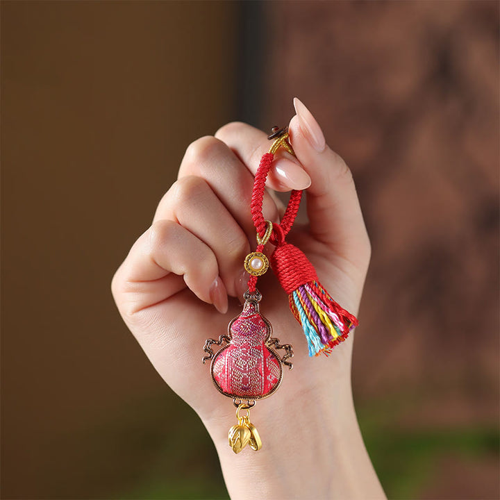 Buddha Stones Porte-clés en brocart Song Gourde Fortune - image 5