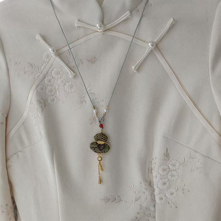 Buddha Stones Collier élégant en brocart Song Gourde - image 1