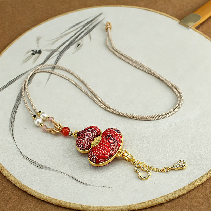 Buddha Stones Collier élégant en brocart Song Gourde - image 5