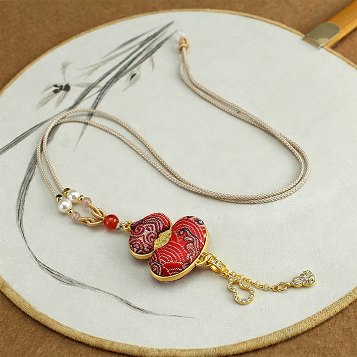 Buddha Stones Collier élégant en brocart Song Gourde - image 5