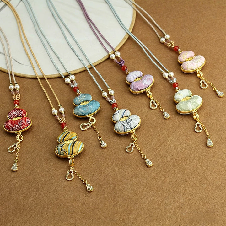 Buddha Stones Collier élégant en brocart Song Gourde - image 0