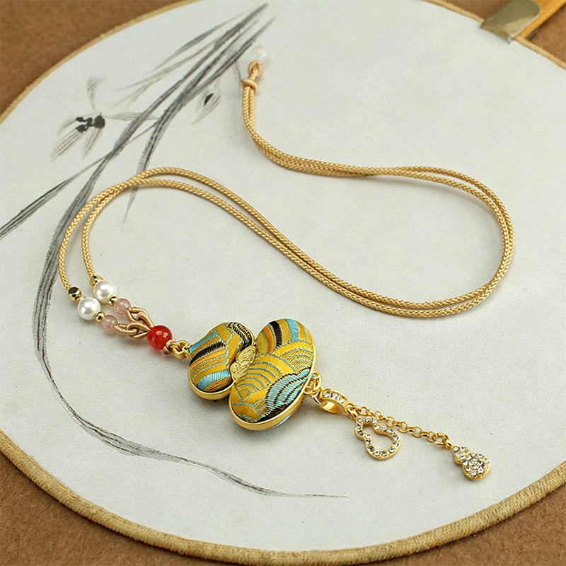 Buddha Stones Collier élégant en brocart Song Gourde - image 4