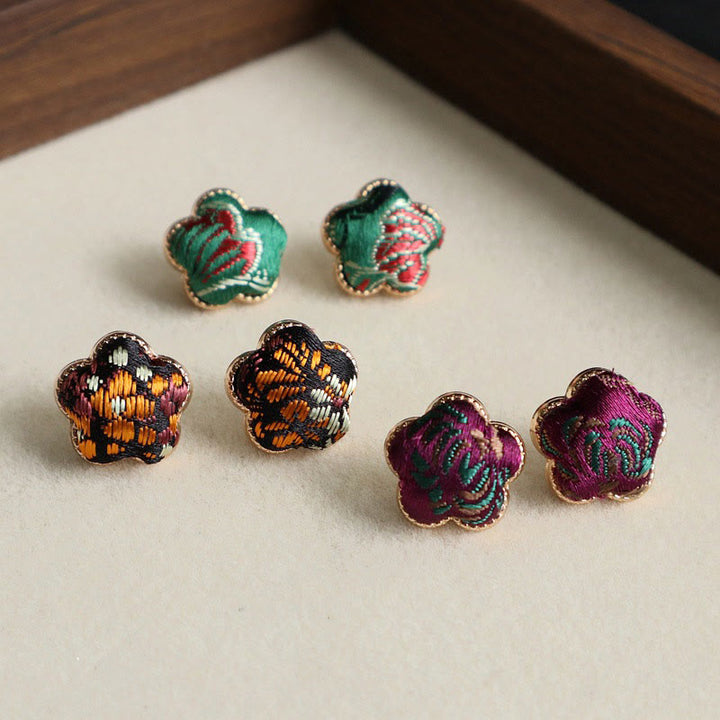 Buddha Stones Boucles d'oreilles Song Brocade Flower Balance - image 6