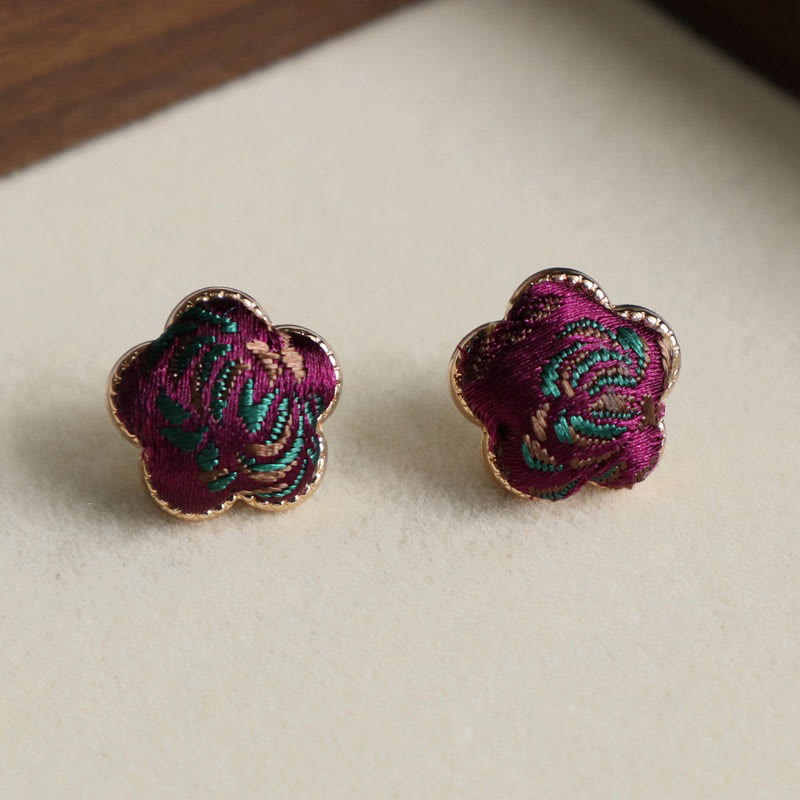 Buddha Stones Boucles d'oreilles Song Brocade Flower Balance - image 3