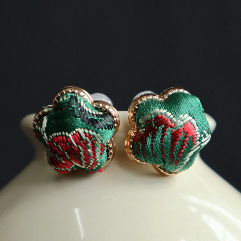 Buddha Stones Boucles d'oreilles Song Brocade Flower Balance - image 1