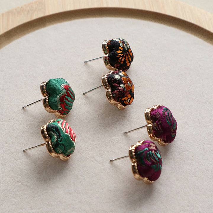 Buddha Stones Boucles d'oreilles Song Brocade Flower Balance - image 7