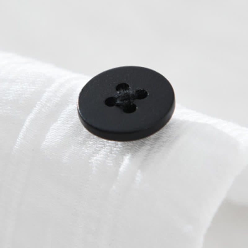Buddha Stones Chemises d'été minimalistes décontractées pour hommes, unies à boutons - image 13