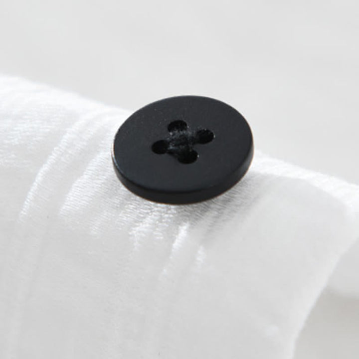 Buddha Stones Chemises d'été minimalistes décontractées pour hommes, unies à boutons - image 13
