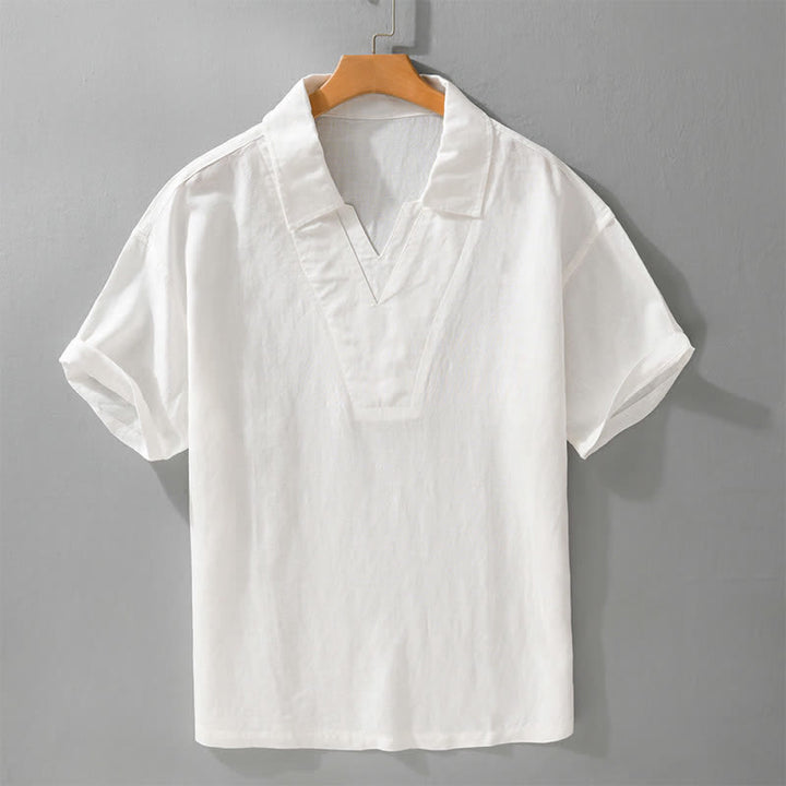 Buddha Stones Chemises d'été minimalistes et décontractées pour hommes - Blanc - US/UK/AU46，EU56 (5XL) - image 9