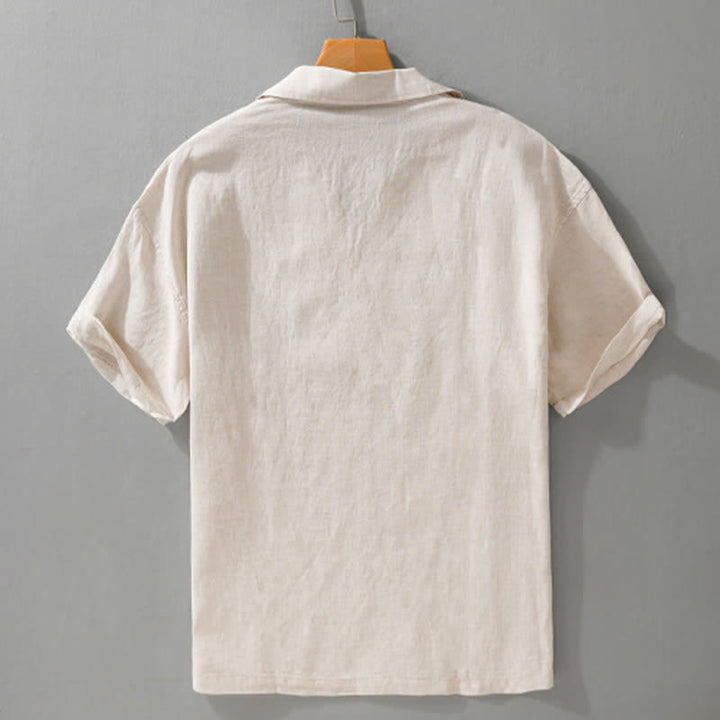Buddha Stones Chemises d'été minimalistes et décontractées pour hommes - image 1