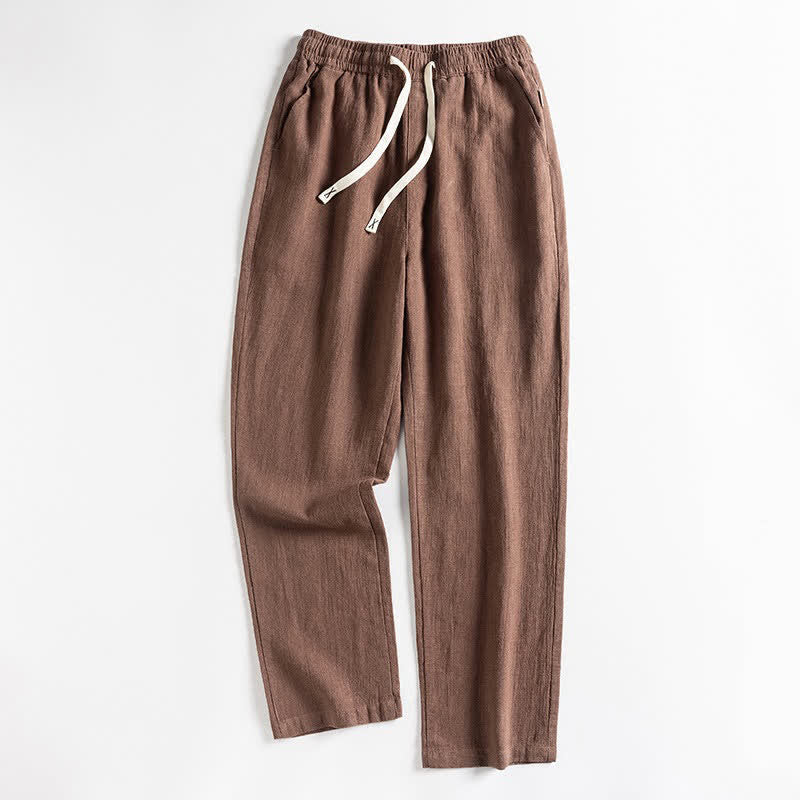 Buddha Stones Pantalon fuselé minimaliste décontracté de printemps pour homme, avec cordon de serrage et poches - Terre de sienne - US/UK/AU46，EU56 (5XL) - image 0