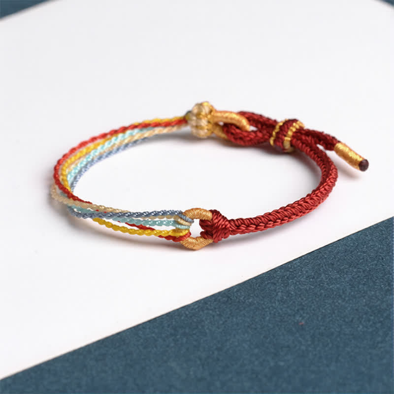 Buddha Stones Bracelet tressé de protection fait main à cinq couleurs - Jujube rouge - Fil rouge (Protection ♥ Chance) - image 0