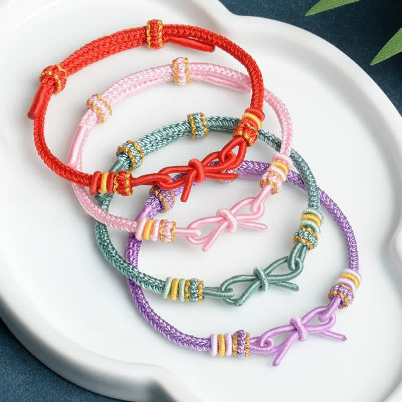 Buddha Stones Bracelet papillon porte-bonheur tissé à la main en cordon tressé ajustable - image 9