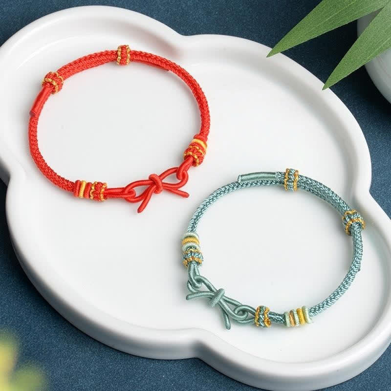 Buddha Stones Bracelet papillon porte-bonheur tissé à la main en cordon tressé ajustable - image 8