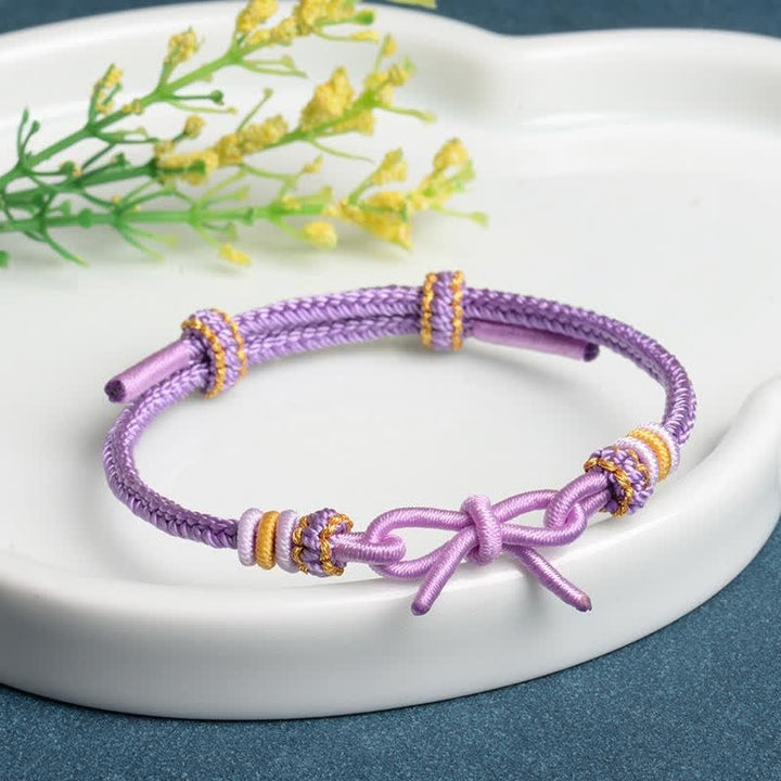 Buddha Stones Bracelet papillon porte-bonheur tissé à la main en cordon tressé ajustable - image 4