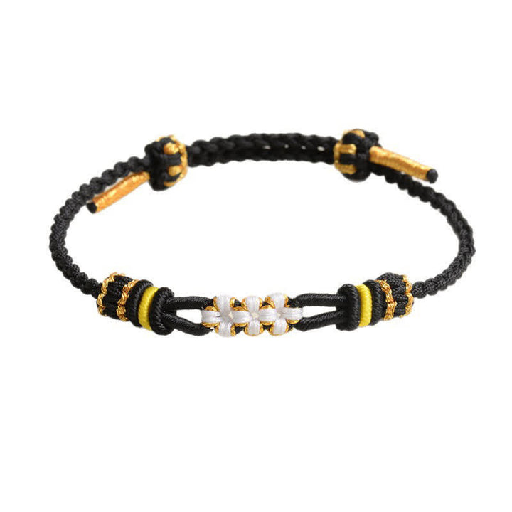 Buddha Stones Bracelet porte-bonheur fait main avec nœud de fleur de pêcher et cordon ajustable - image 6