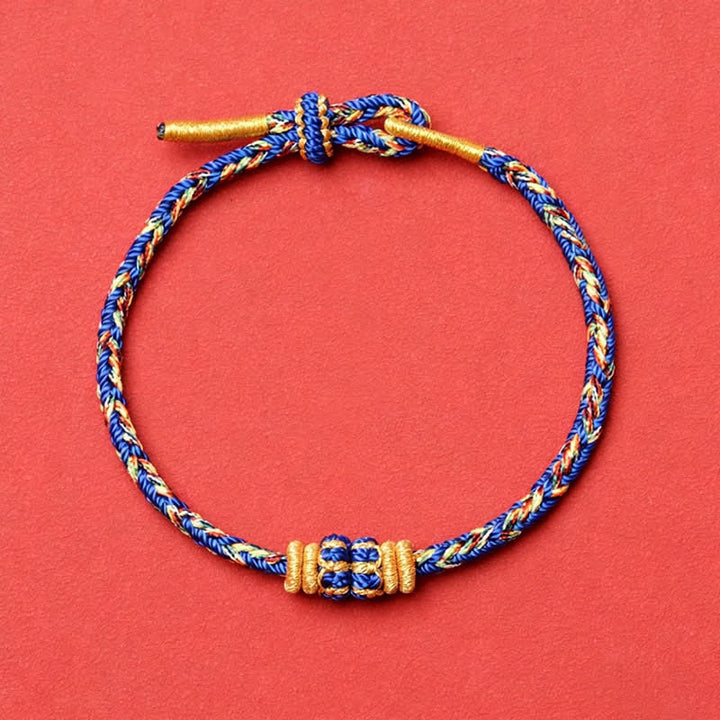 Buddha Stones Bracelet de paix Om Mani Padme Hum en corde tressée à la main - Bleu - Aucun accessoire - image 7