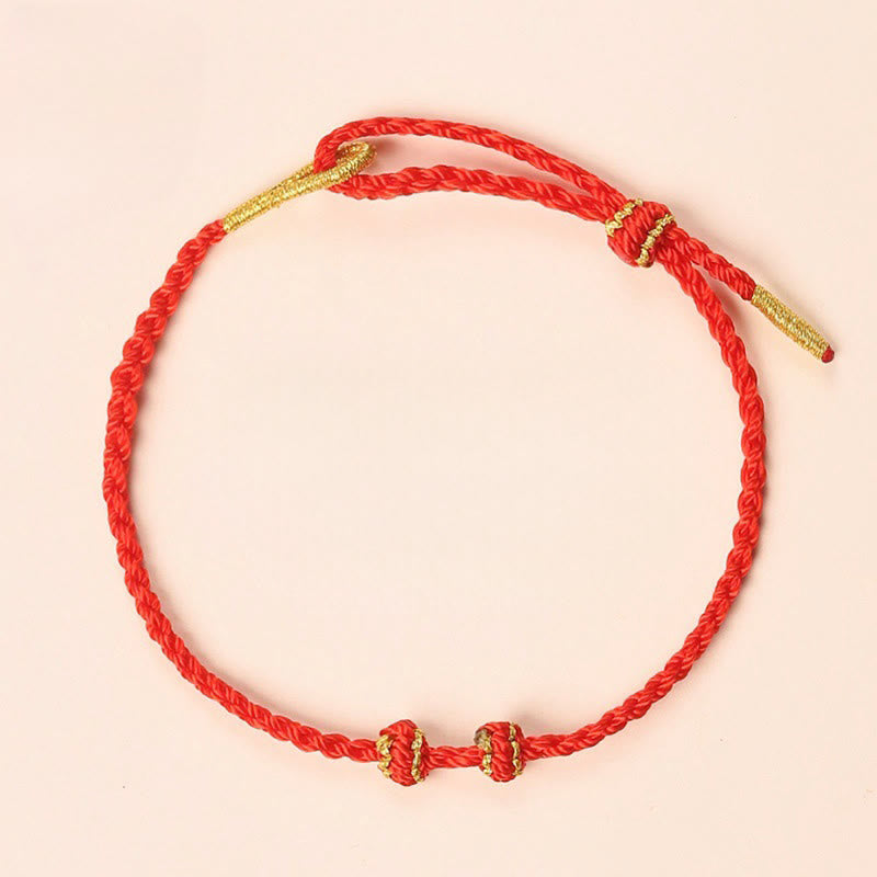 Buddha Stones Bracelet de protection ajustable fait main, tressé à la main avec un cordon rouge et des perles de jade de 3 mm. - image 16