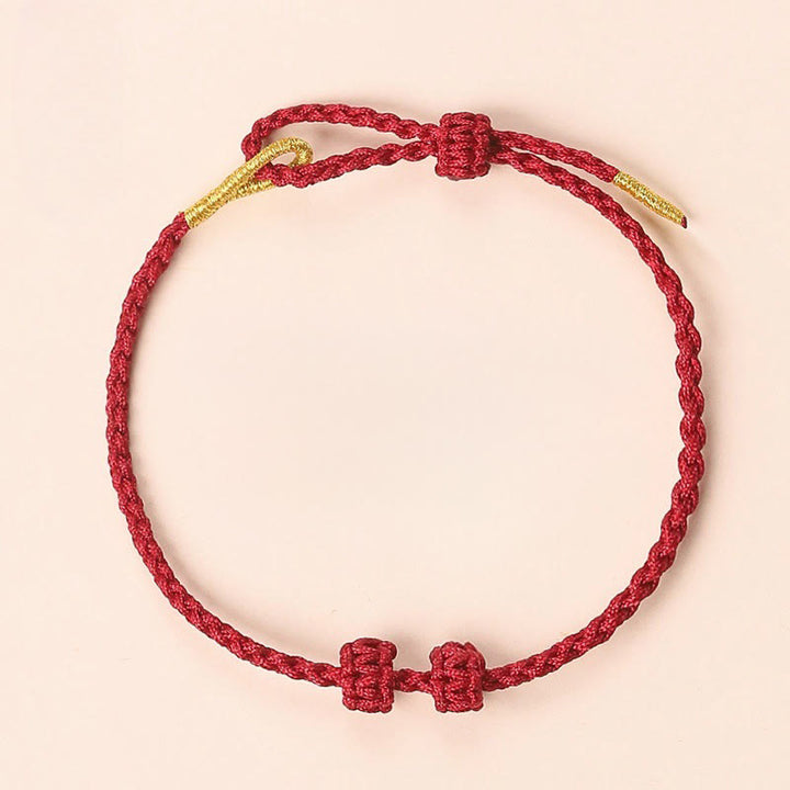 Buddha Stones Bracelet de protection ajustable fait main, tressé à la main avec un cordon rouge et des perles de jade de 3 mm. - image 7