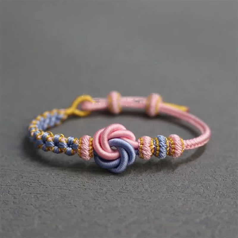 Buddha Stones Bracelet de confiance en corde tressée mandala - Rose - Aucun accessoire - image 32