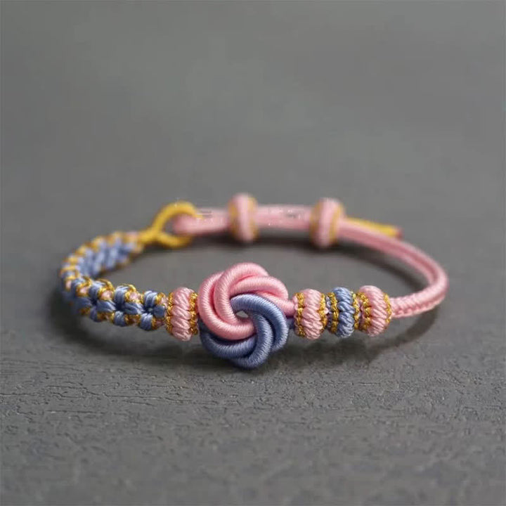 Buddha Stones Bracelet de confiance en corde tressée mandala - Rose - Aucun accessoire - image 32