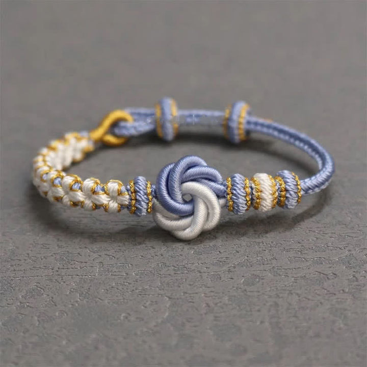 Buddha Stones Bracelet de confiance en corde tressée mandala - Bleu ciel clair - Aucun accessoire - image 25