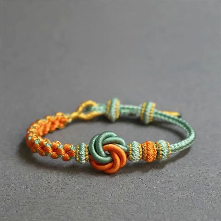 Buddha Stones Bracelet de confiance en corde tressée mandala - Bleu vert - Aucun accessoire - image 15