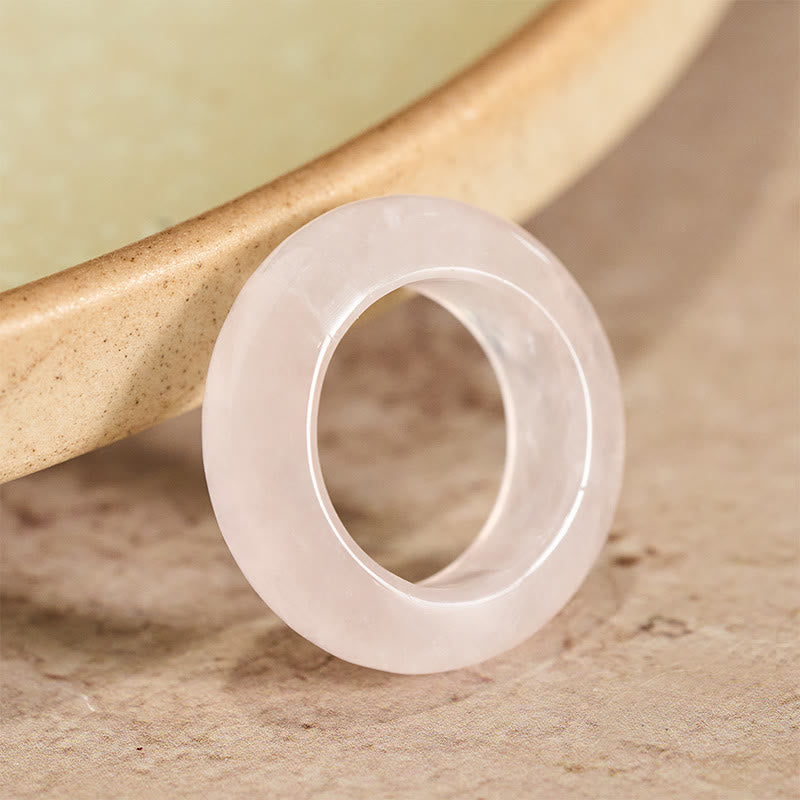 Buddha Stones Bague de guérison énergétique en quartz rose naturel - Quartz rose naturel US10-US11 (la couleur peut varier) - image 0