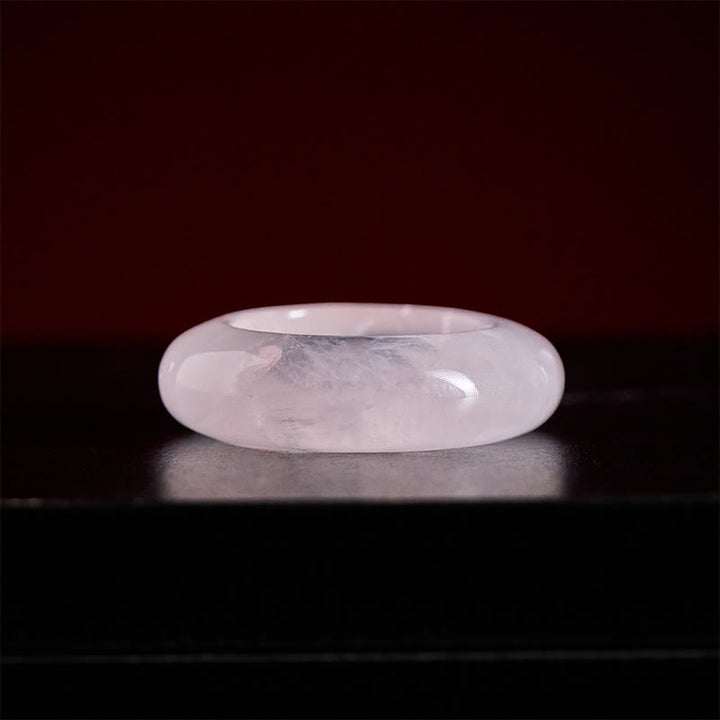 Buddha Stones Bague de guérison énergétique en quartz rose naturel - image 3